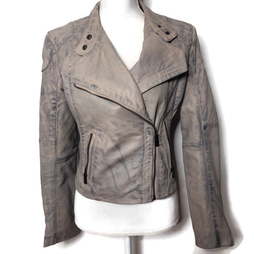 Womens Taupe Asymmetrical Zip Jacket